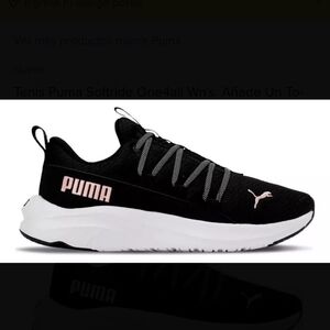 Puma Women's Black and Pink Athletic Sneakers